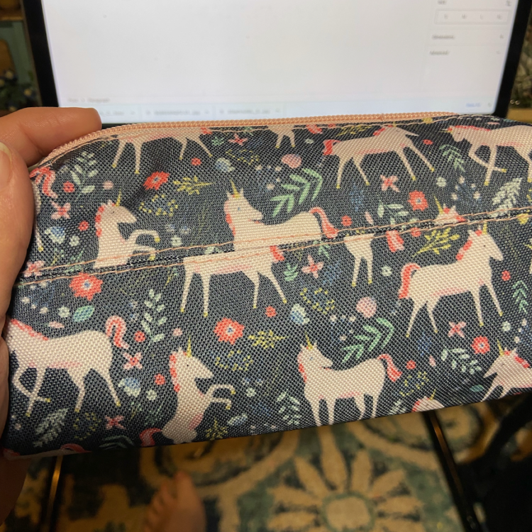 A bog-standard zip-up pencil pouch I found on Amazon.